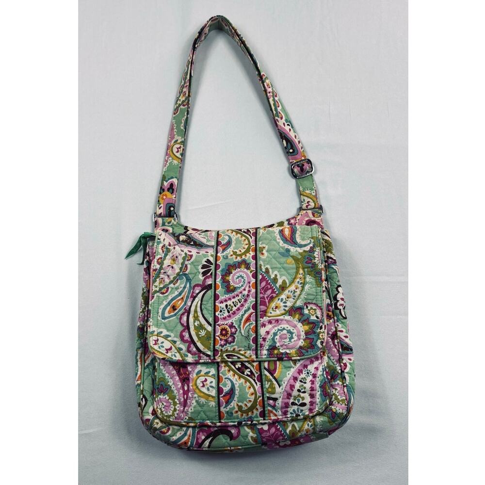 Vera Bradley Tutti Frutti Hipster Crossbody Bag Mint & Pink Paisley Retired